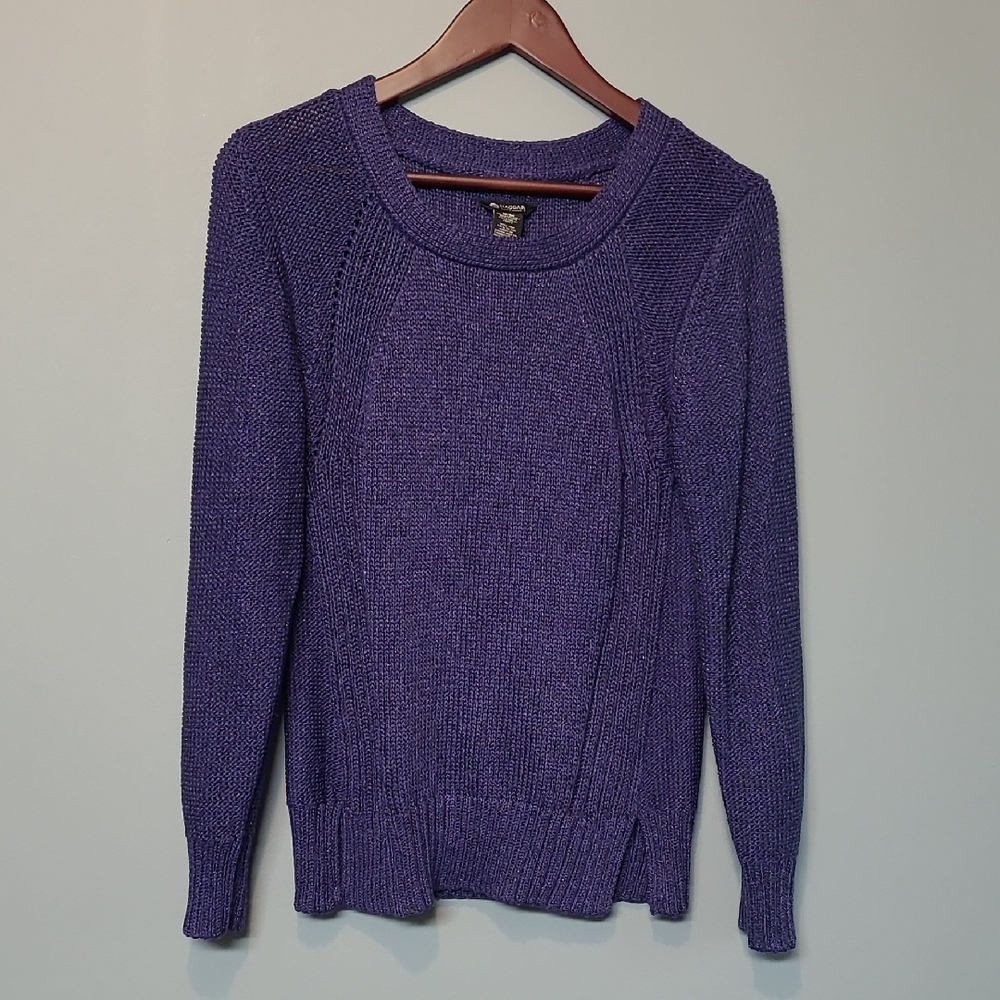 Haggar Purple Crew Neck Sweater Soft Knit